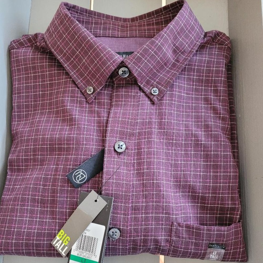 Van Heusen Men's Button Down Shirt L Tall No Iron